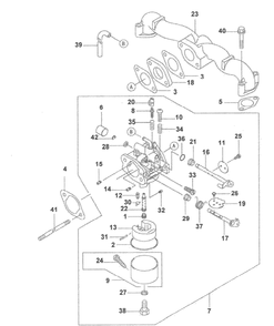 Carburetor Diagram and Parts List for Z-FORCE15 53AA5D2L100 Cub Cadet Lawn Tractor